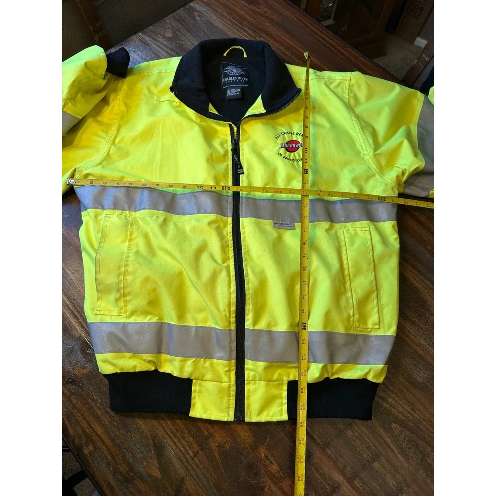 Charles River Apparel High Visibility ANSI‎ Class 3 Bomber Jacket Men's XL Neon